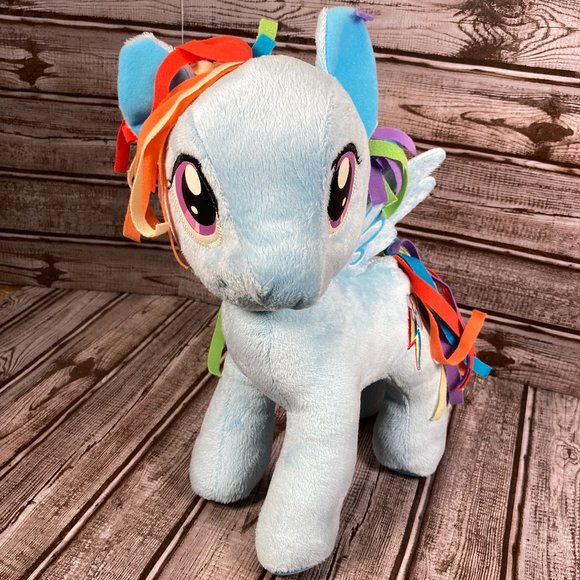MY LITTLE PONY Rainbow Dash Plush Ribbon 2014 Blue Pegasus Stuffed Animal 12" - Picture 5 of 8